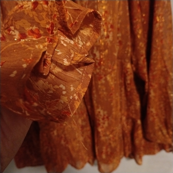 🆕🍁 Andree by Unit Peplum Ruffle Hem Peasant Blouse - Picture 10 of 15